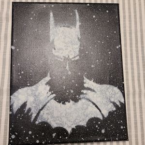 Handmade Batman Painting, approximately 12in X 10in.